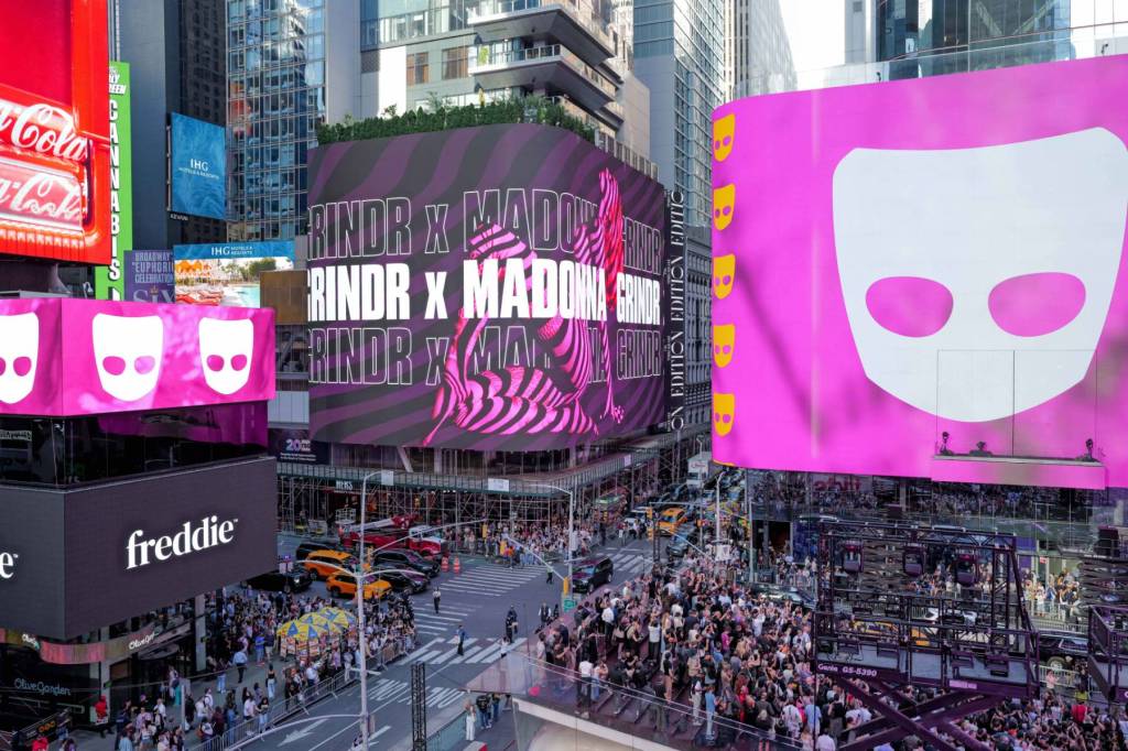 Madonna Surprises Times Square with Grindr-Sponsored Pride Month Performance